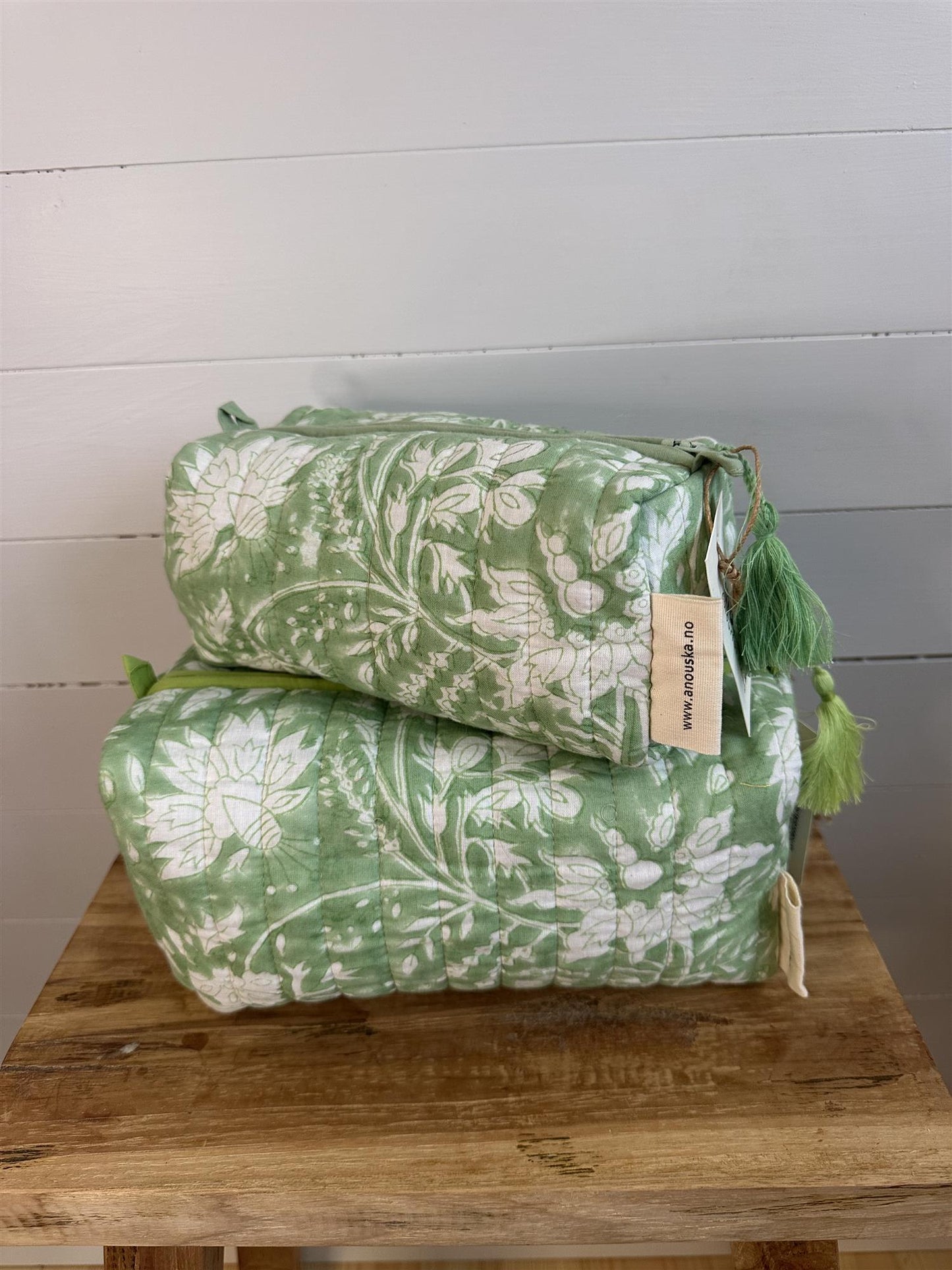 Sminkepung blokktrykket Colette green