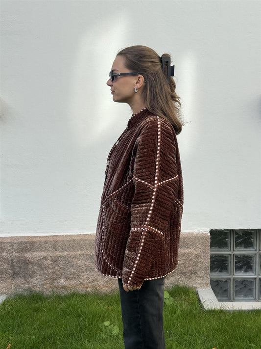 Erika jakke silkevelur brun