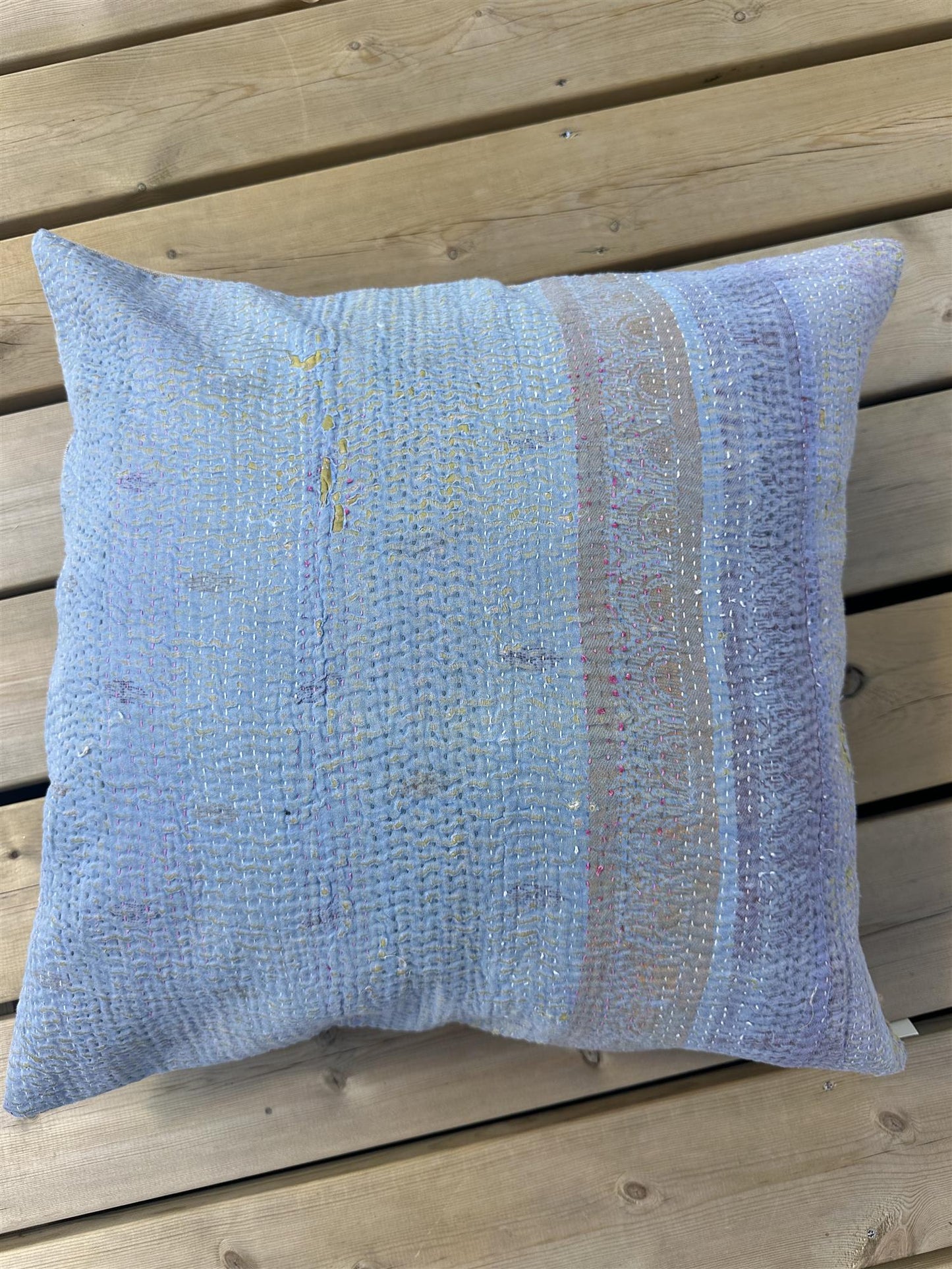 Putetrekk vintage kantha 50x50 cm Nr 121