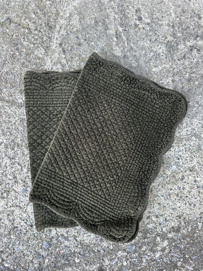Spisebrikke avlang velur 35x50 cm Military green