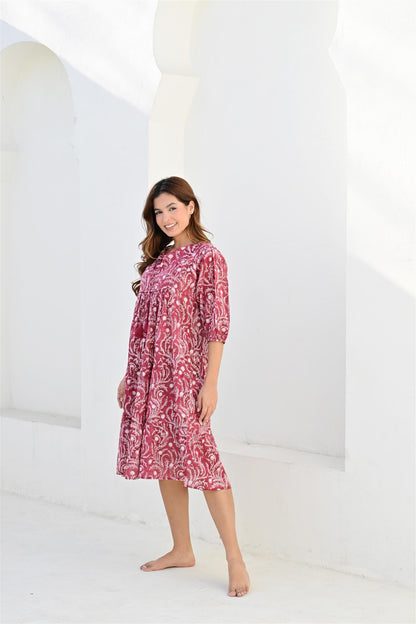 Bandol smekkekjole rosso/powder pink