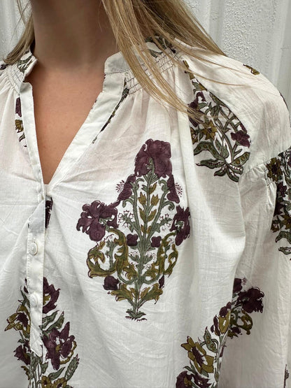 Shiba bluse pink/olive