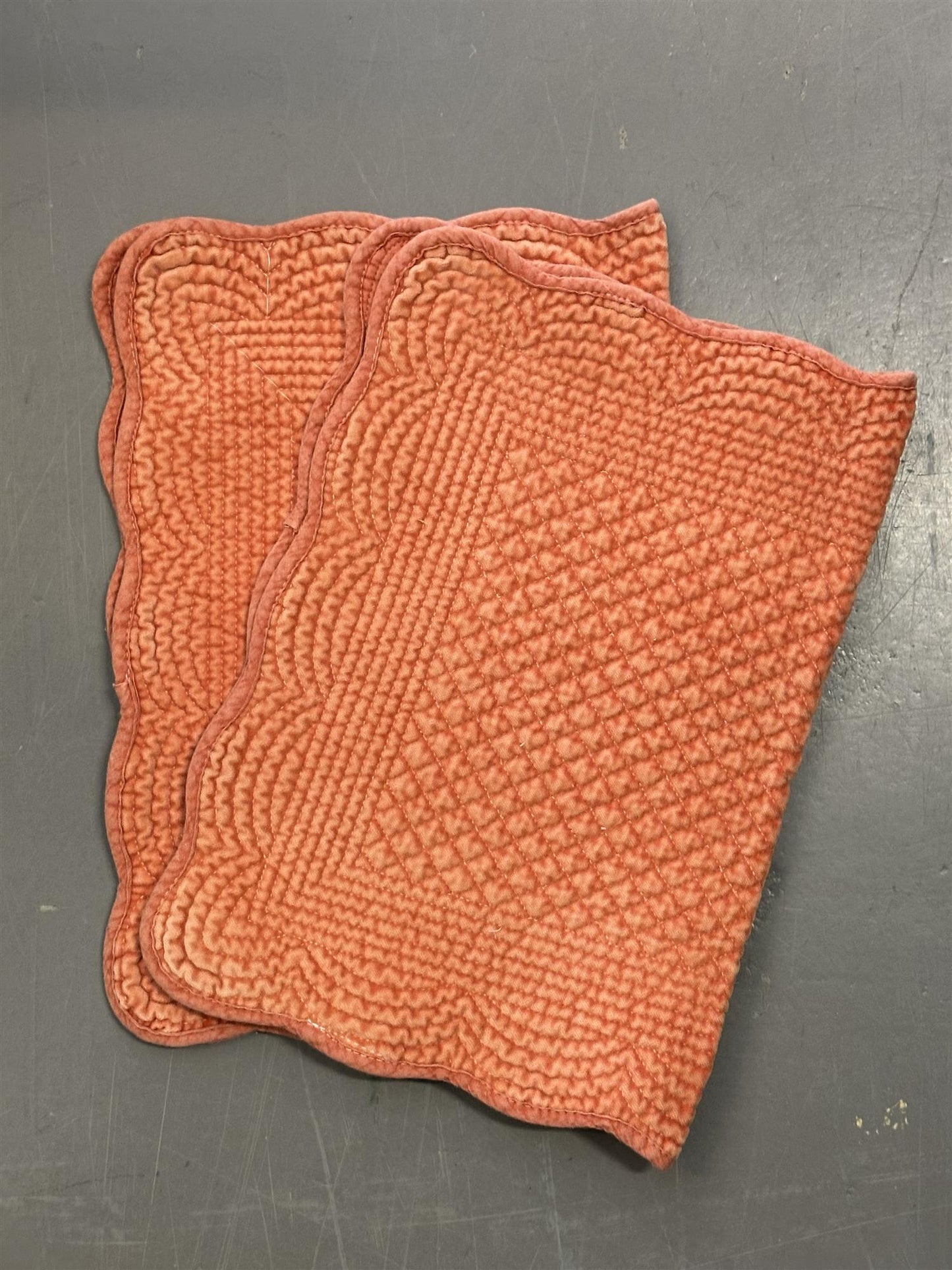 Spisebrikke avlang velur 35x50 cm  Burnt orange