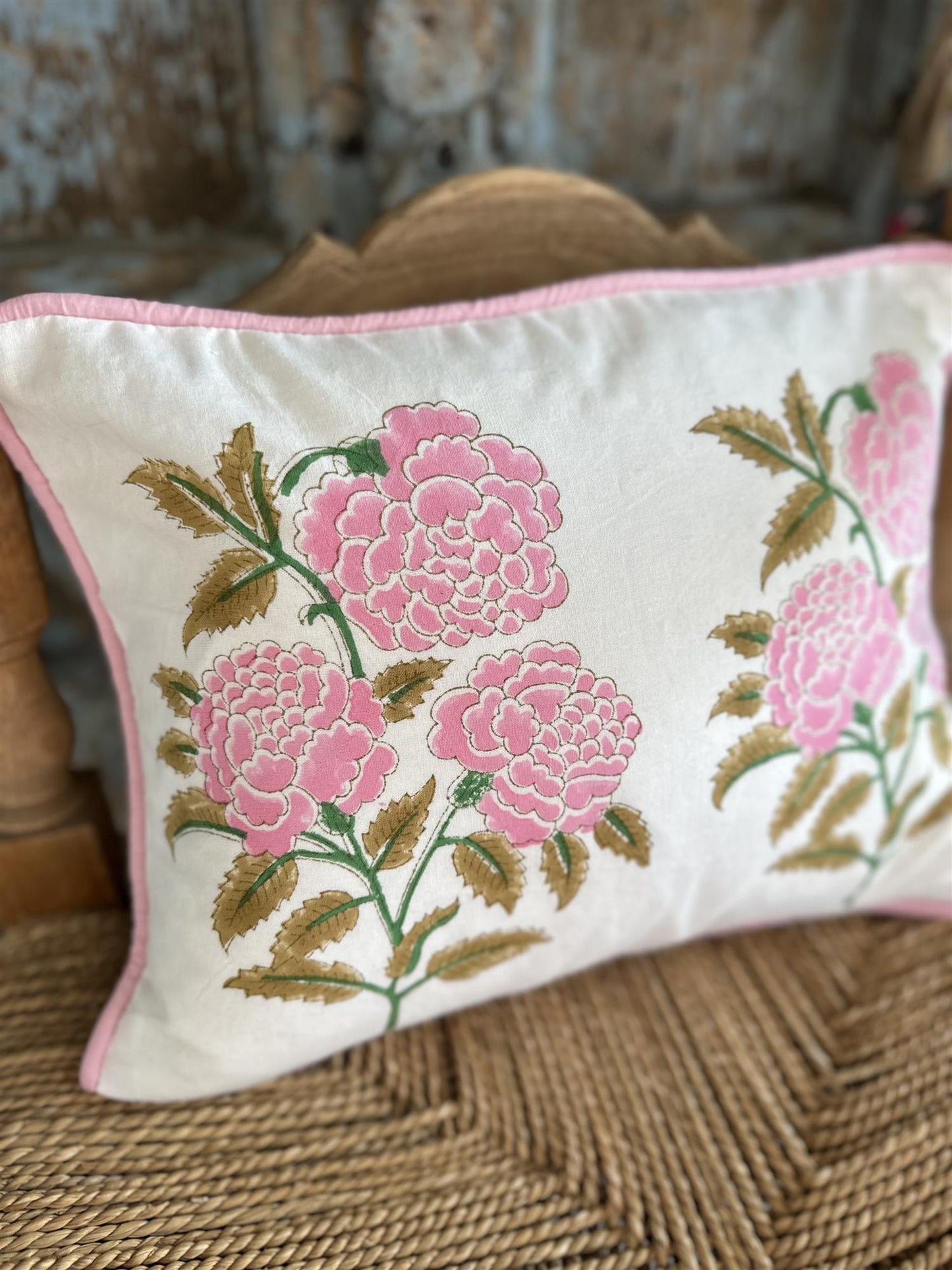 Putetrekk rulour blokktrykk 30x40 cm roses