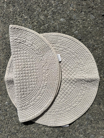Spisebrikke velur rund Ø: 40 cm grey beige