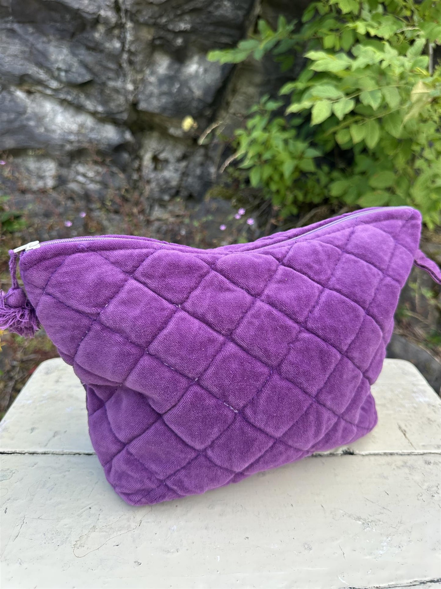 Toalettmappe velur Plum