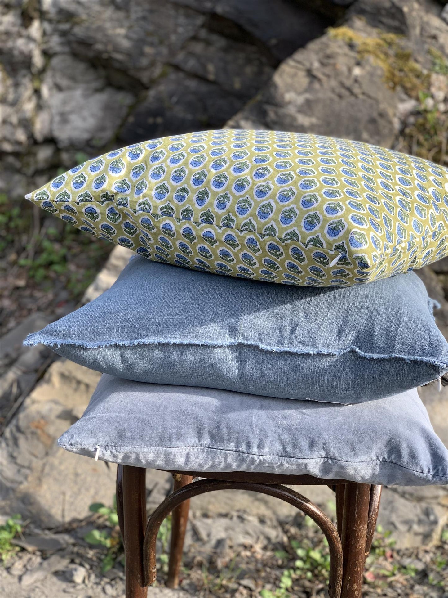Putetrekk velur 50x50 cm Jeans blue