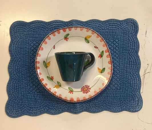 Spisebrikke avlang velur 35x50 cm Sky blue