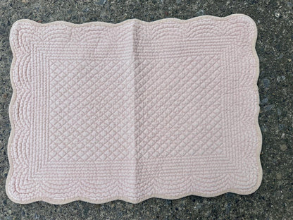 Spisebrikke avlang velur 35x50 cm Powder pink