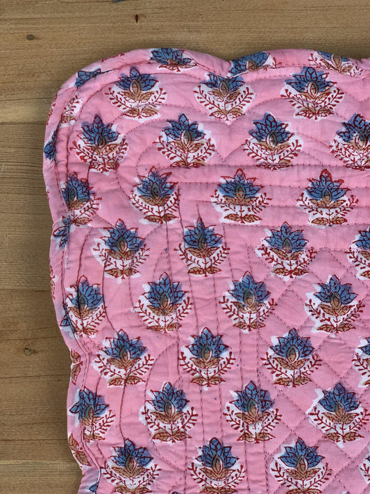 Spisebrikke avlang blokktrykket pink