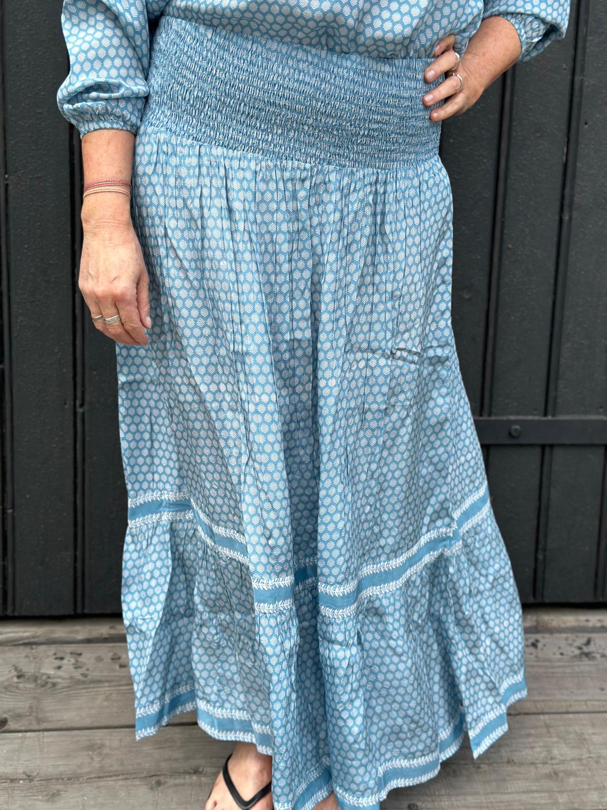Gry langt skjørt sea blue