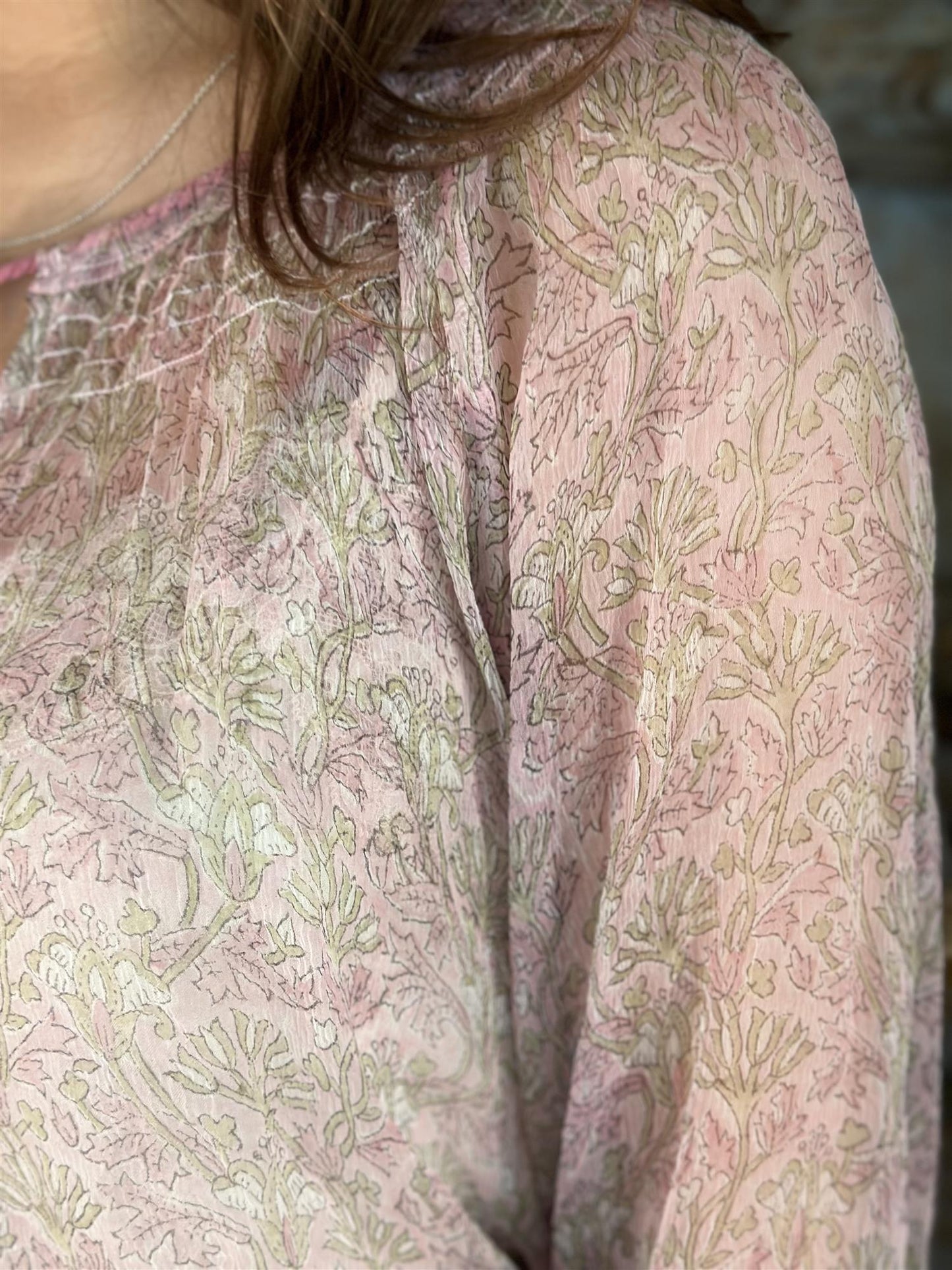 Nathalie bluse chiffon rosa