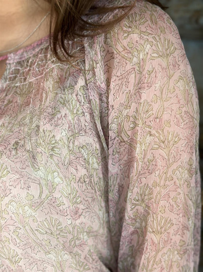 Nathalie bluse chiffon rosa