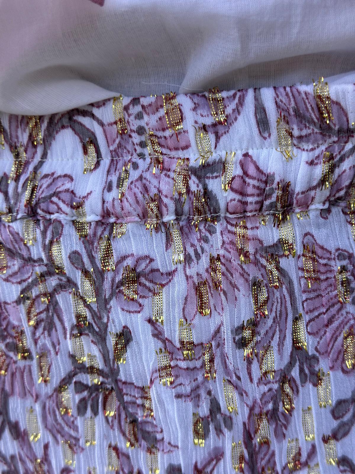 Ea langt skjørt gulltråd white & purple