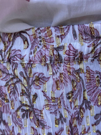 Ea langt skjørt gulltråd white & purple