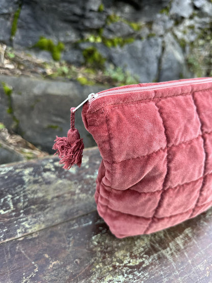 Toalettmappe velur Burgundy