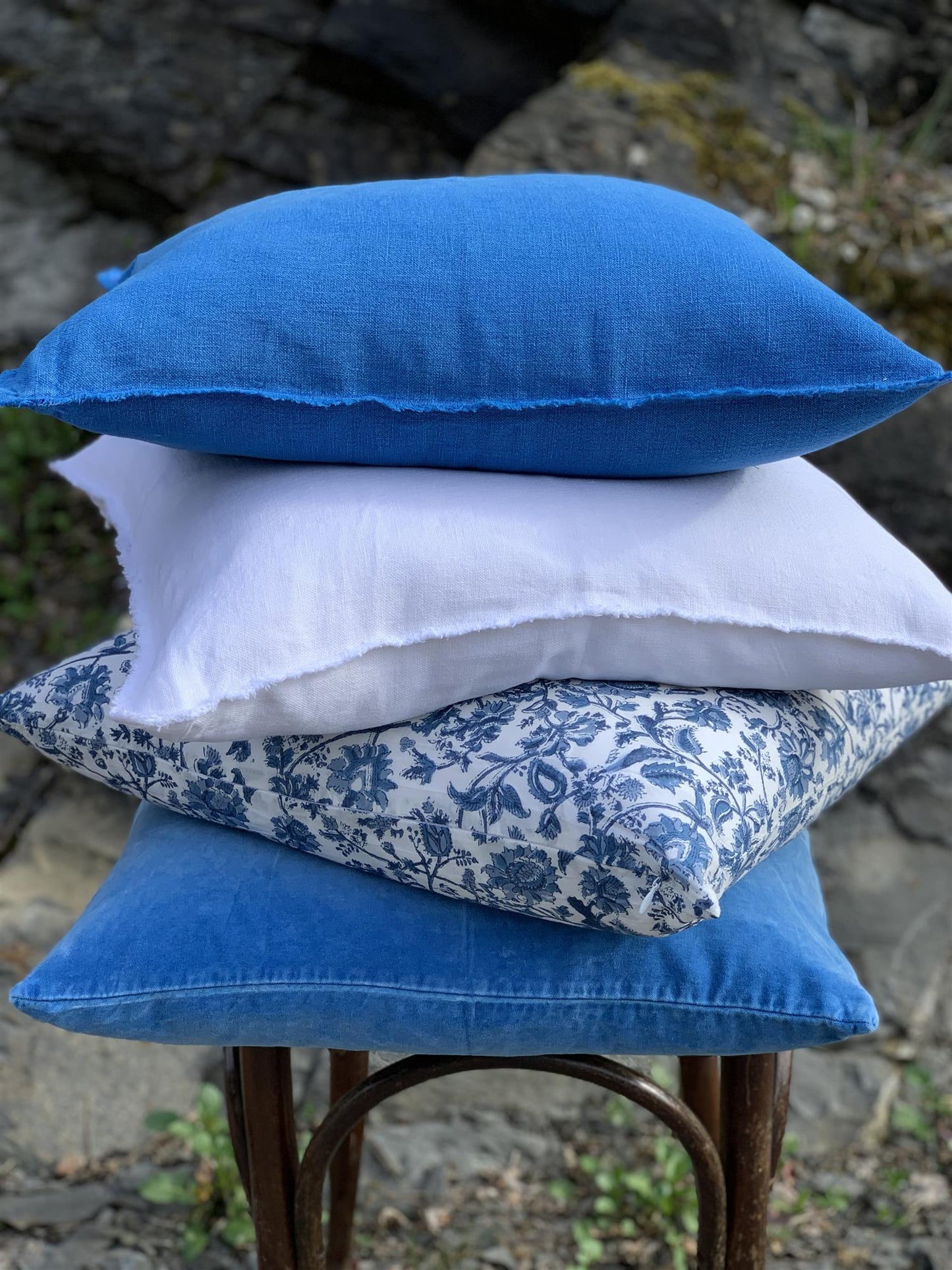 Putetrekk velur 50x50 cm greek blue