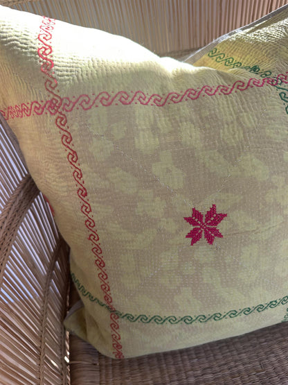 Putetrekk vintage kantha 50x50 cm Nr 105