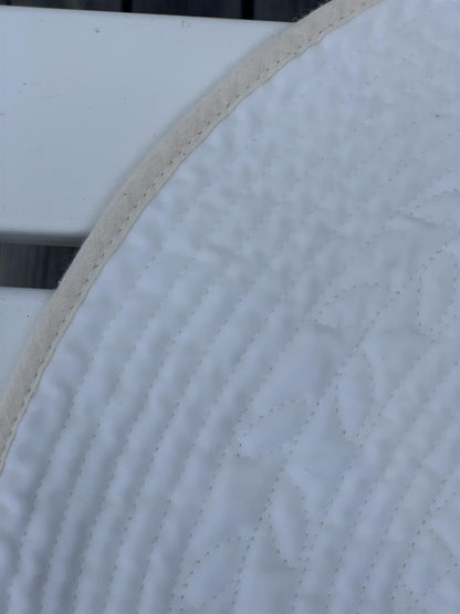 Spisebrikke velur rund Ø: 40 cm Off white