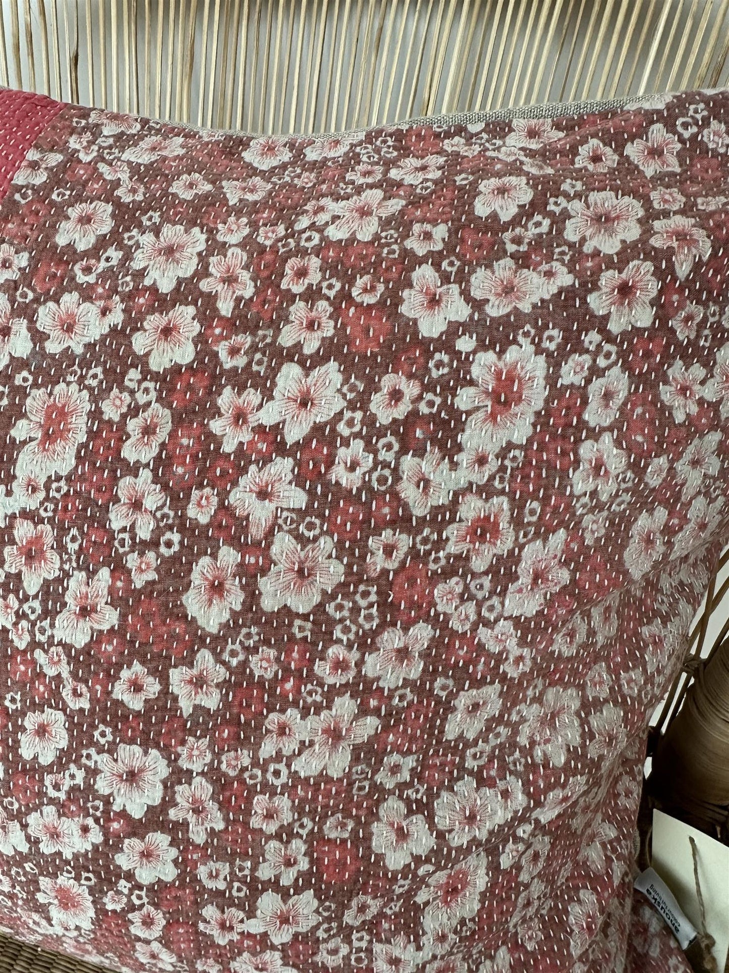 Putetrekk vintage kantha 50x50 cm Nr 107