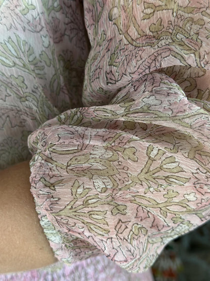 Nathalie bluse chiffon rosa