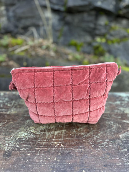 Toalettmappe velur Burgundy