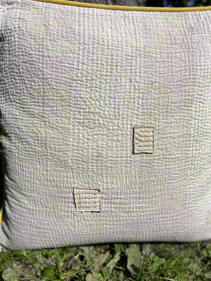 Putetrekk vintage kantha med rulour 50x50 cm #10