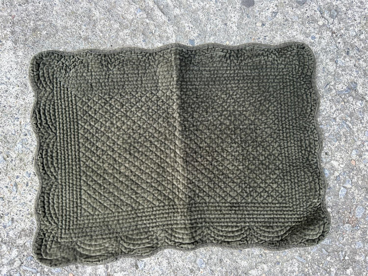 Spisebrikke avlang velur 35x50 cm Military green