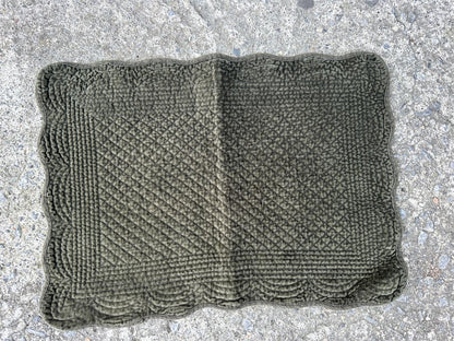 Spisebrikke avlang velur 35x50 cm Military green