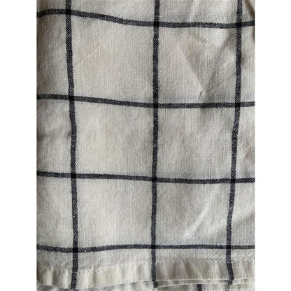 Serviett 100% lin 45x45 cm rutet sort/hvit