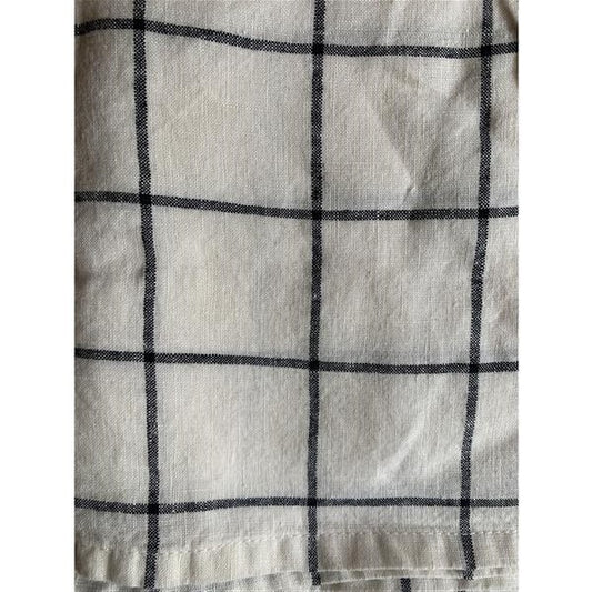 Serviett 100% lin 45x45 cm rutet sort/hvit