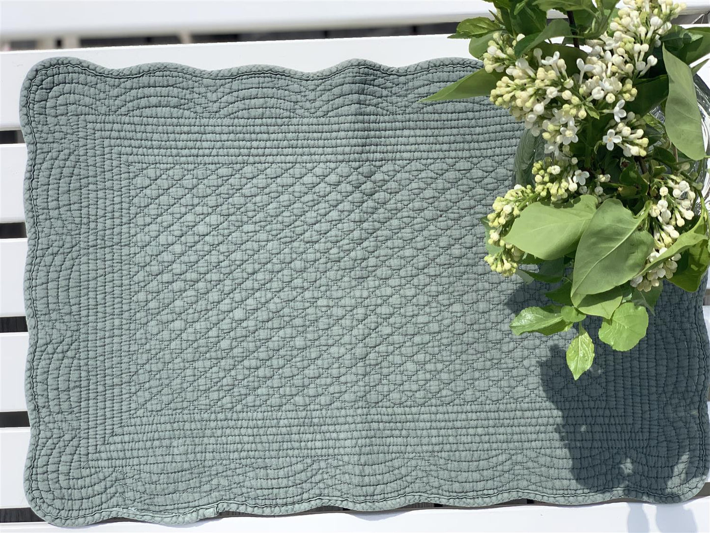 Spisebrikke avlang bomull 35x50 cm Sage