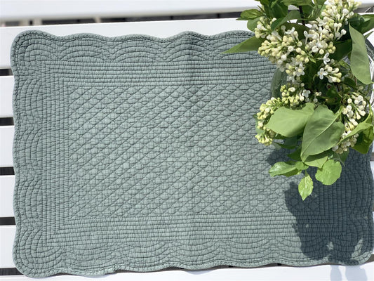 Spisebrikke avlang bomull 35x50 cm Sage