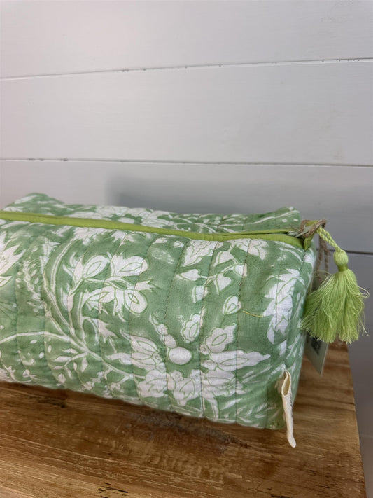 Toalettmappe blokktrykket Colette green