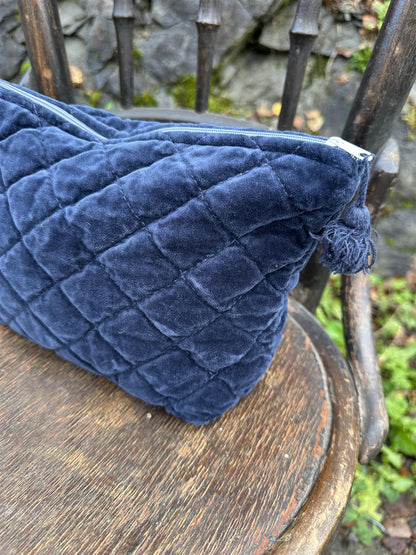 Toalettmappe velur indigo