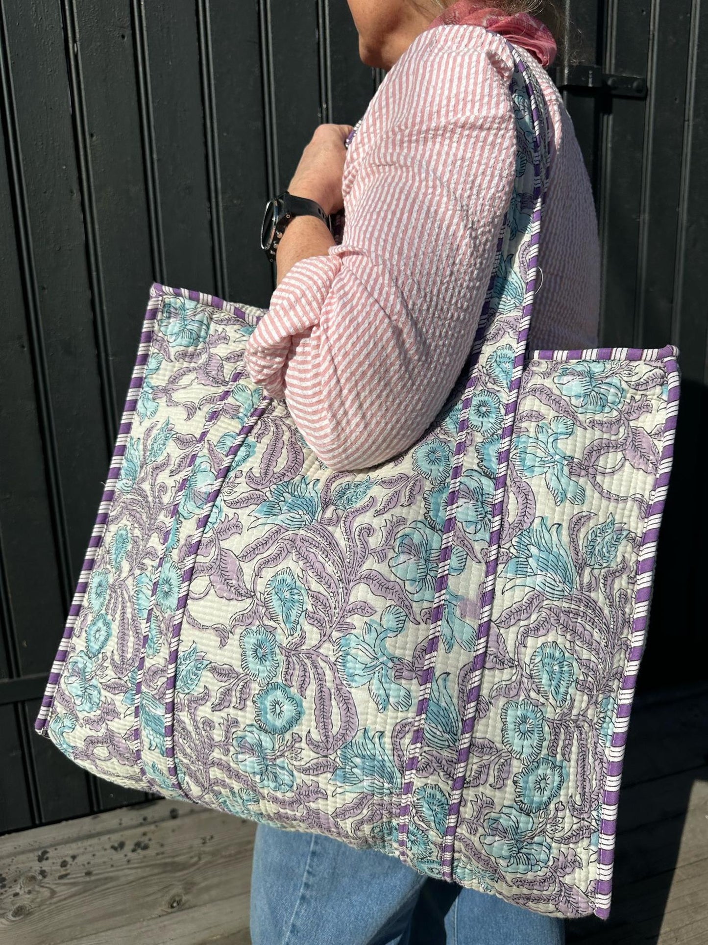 Vattert bag turkis/lilla
