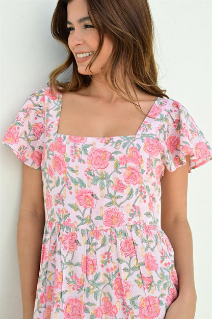 Montpellier kjole lang pink lurex