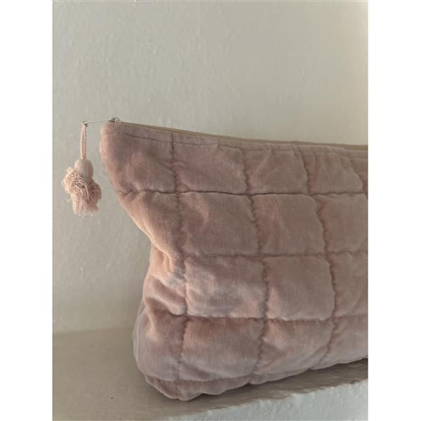 Toalettmappe velur lys rosebud