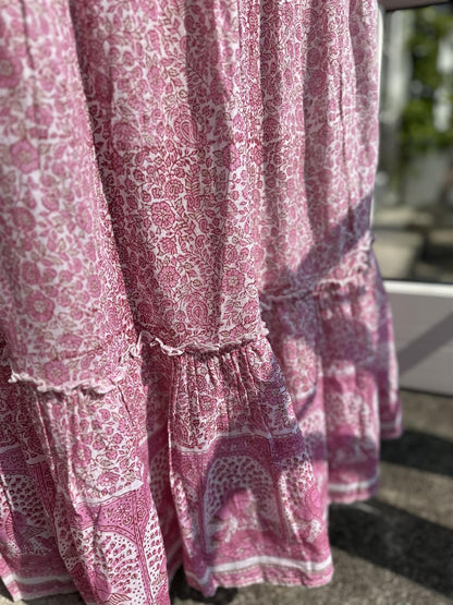 Pippen langt skjørt pink