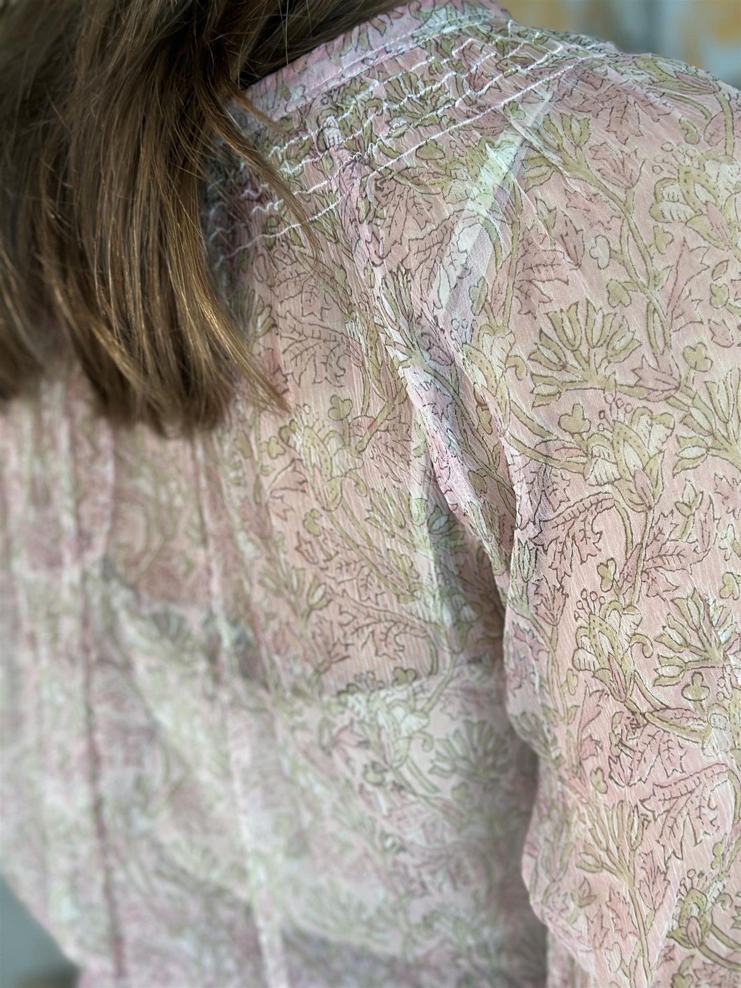 Nathalie bluse chiffon rosa