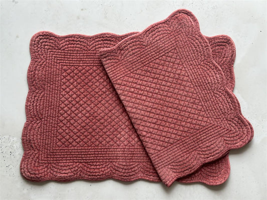 Spisebrikke avlang velur 35x50 cm Burgundy