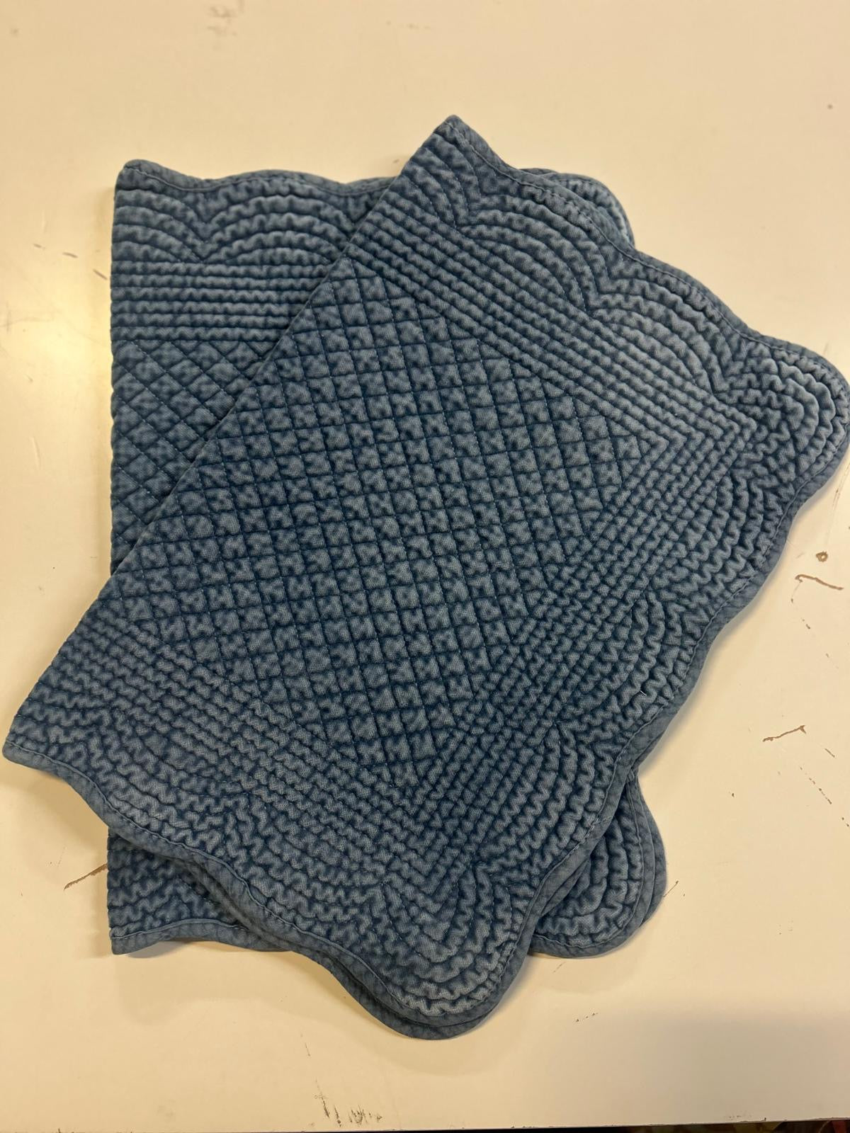 Spisebrikke avlang velur 35x50 cm moonlight blue