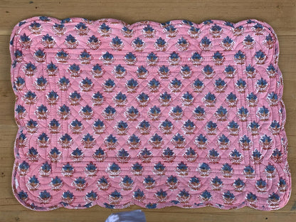 Spisebrikke avlang blokktrykket pink