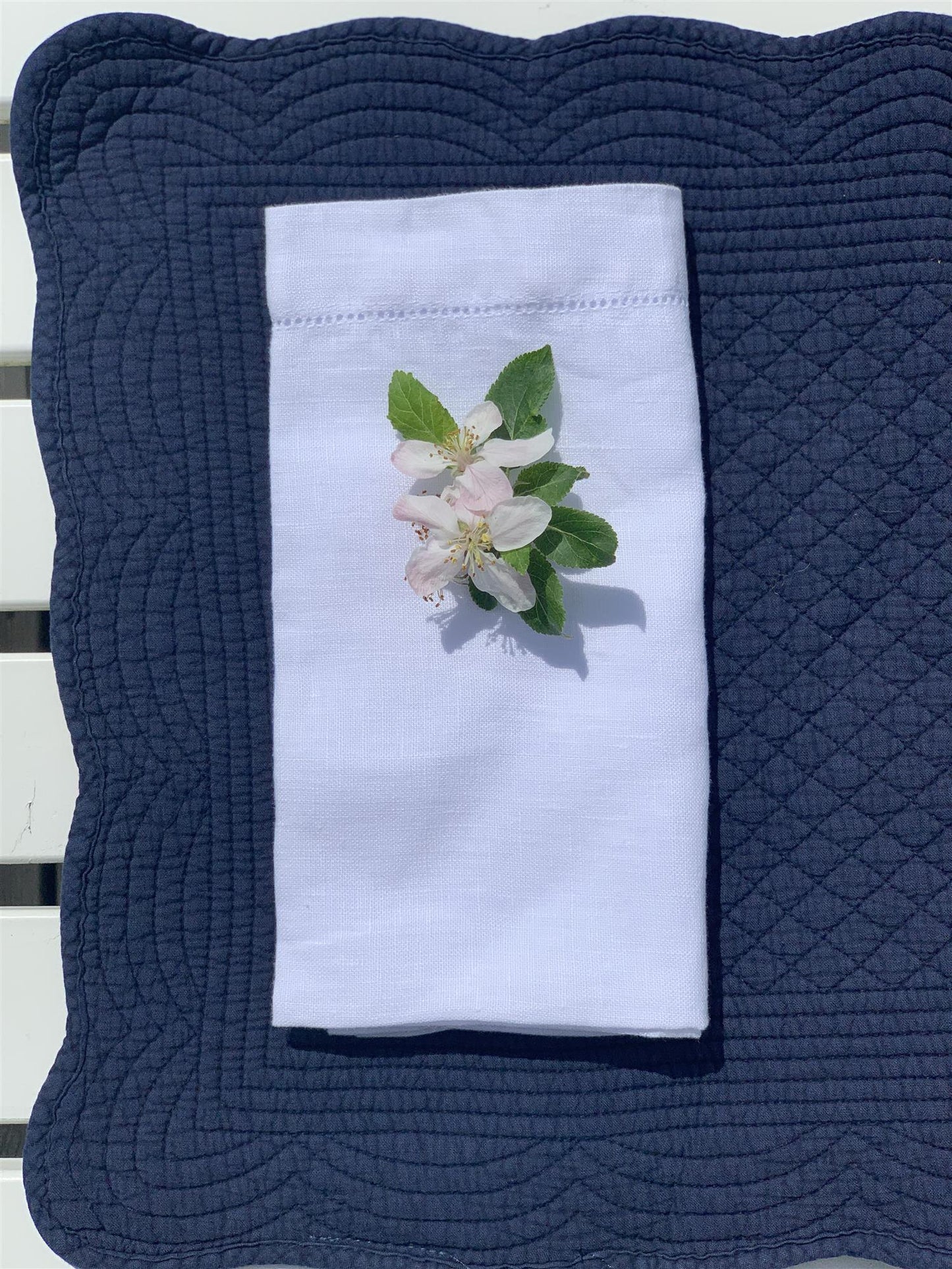 Spisebrikke avlang bomull 35x50 cm Navy