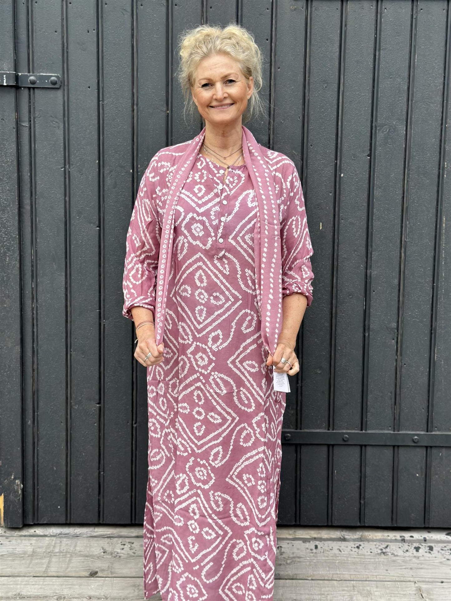 Cecilie lang tunika bandani mauve