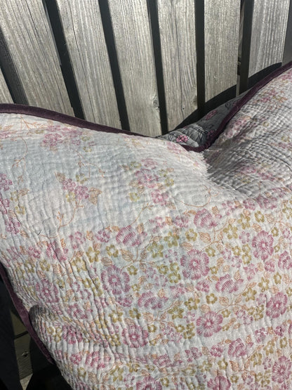 Putetrekk vintage kantha blokktrykket bakside 50x50 cm Nr 3