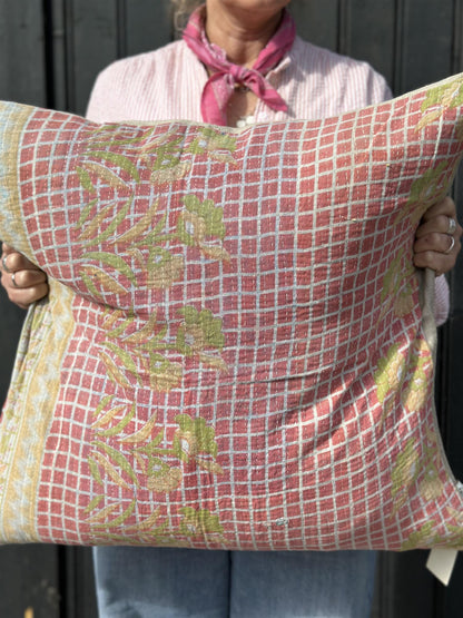 Putetrekk vintage kantha 60 x 60 cm Nr 13
