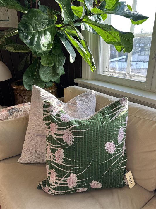 Putetrekk vintage kantha 50x50 cm Nr 91