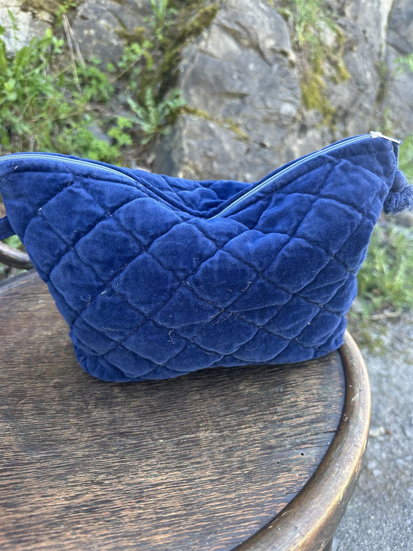 Toalettmappe velur navy NY