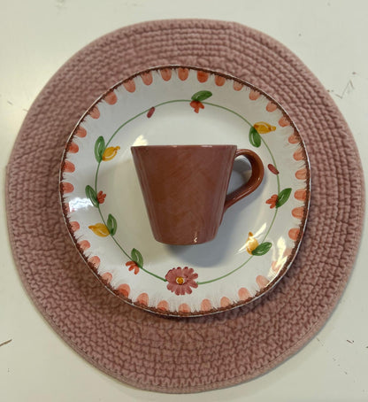 Spisebrikke velur rund Ø: 40 cm Rosebud